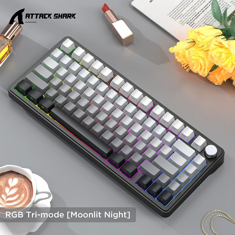 Custom Keyboard Grey Gradient Attack Shark X85