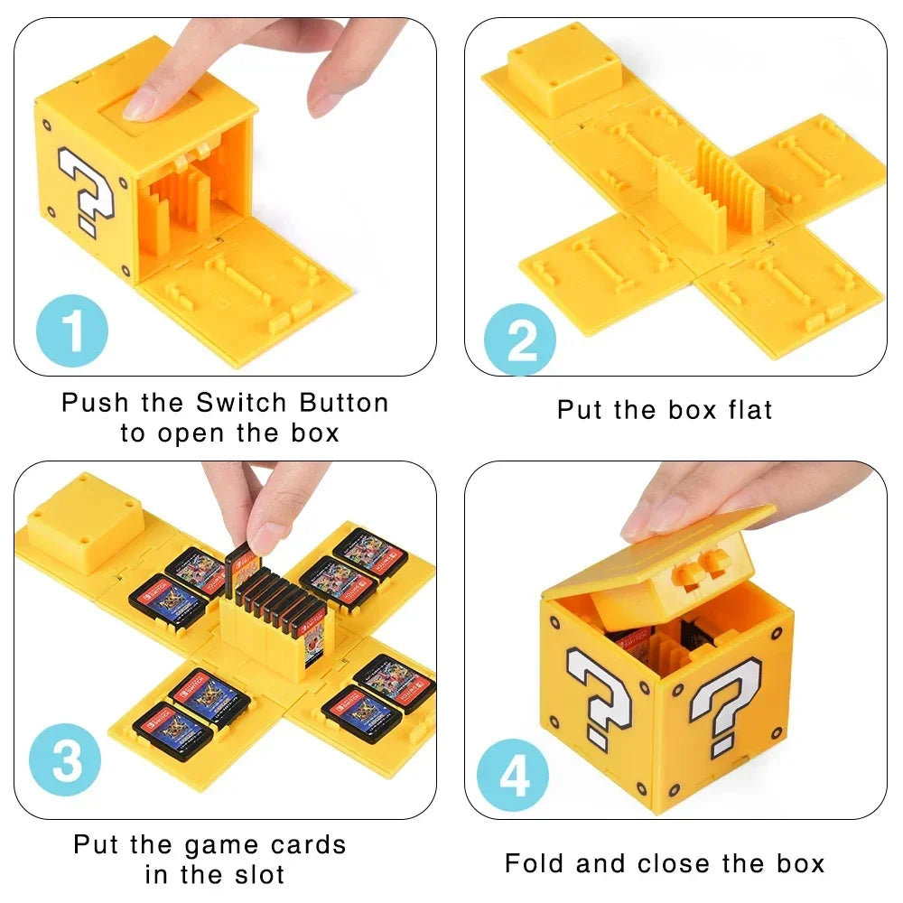 16 Slots Foldable Game Cards Cube Box for Switch Game Card Portable Collect Box Switch/Lite/OLED Game Card Storage Box