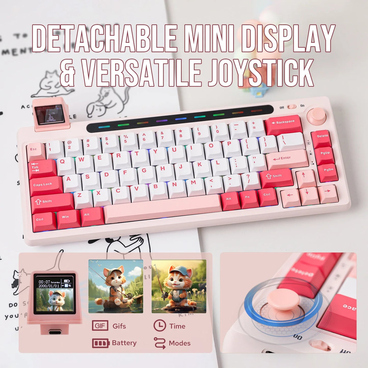 Custom Keyboard Soft Pink RT65