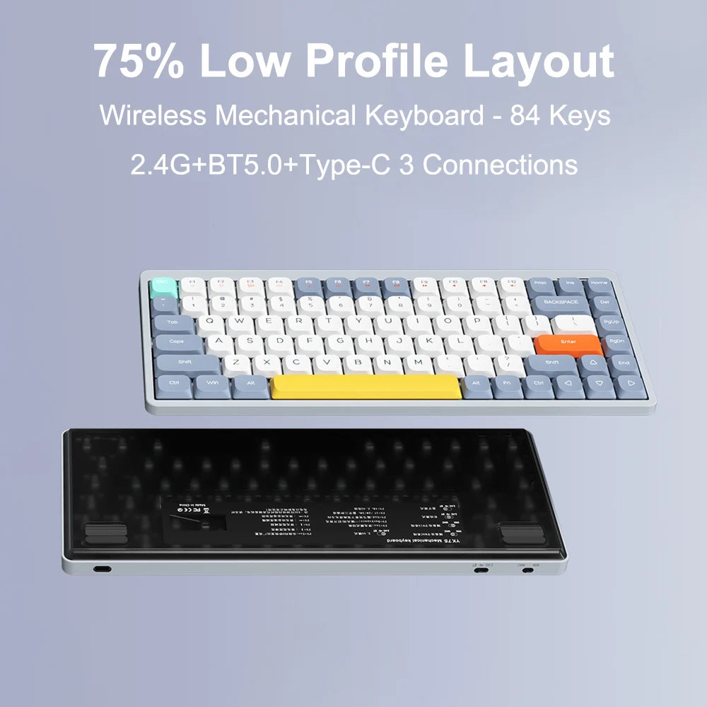 Custom Keyboard Light Grey Arealer YK75