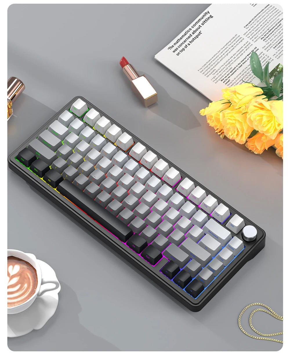 Custom Keyboard Grey Gradient Attack Shark X85